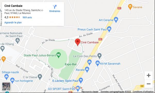 plan acces multiplexe cine cambaie saint paul