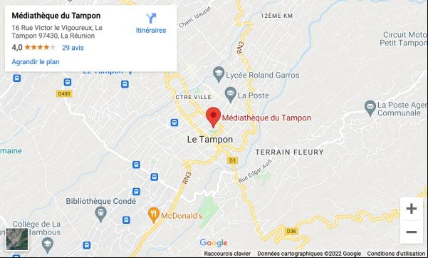 plan acces mediatheque le tampon